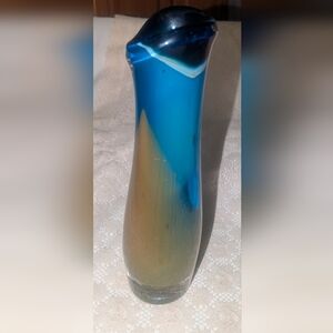 Signed Dan Burstein 2013 Contemporary Studio Art Glass Vase